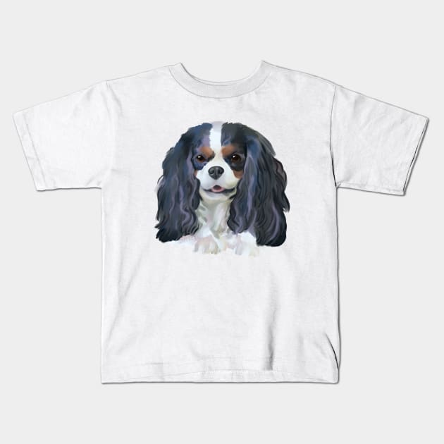 Tricolour Cavalier King Charles  - Smiling Kids T-Shirt by jollyinu